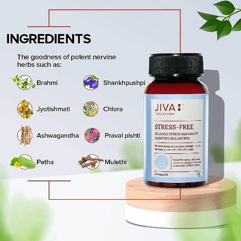 Jiva Stress-Free Ayurvedic Non-Habit Forming Formulation Tablet, 133 g-4.webp